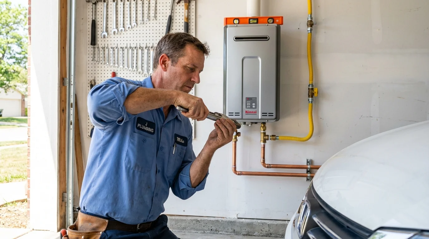 Tankless water heater installation by a Johns Plumbing LLC plumber in Biloxi